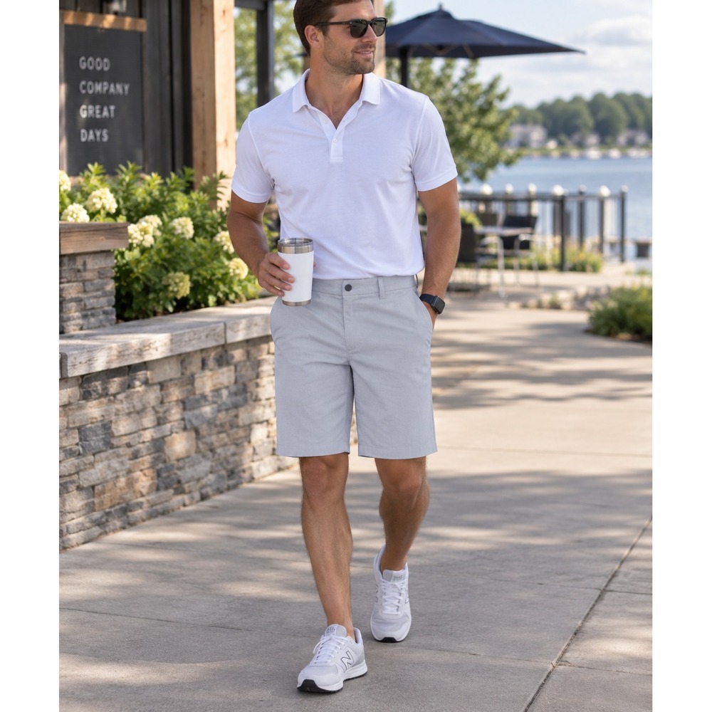 Lululemon Commission Short Quick Dry Oxford 11" Relaxed Gray Men's Size 34 Chino - Picture 8 of 8